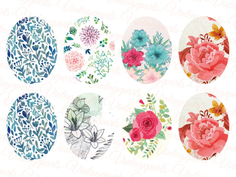 Motivbogen "Blumenmeer" für 40 x 30 mm Cabochons