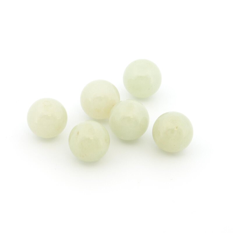 Jade Perlen in Hellgrün 10,5 mm natürliche Edelsteinperlen 6 Stück