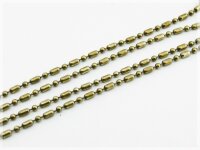 2 m längliche Kugelkette in antik Bronze 2,5 mm