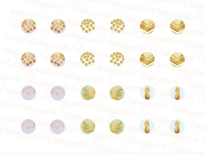Motivbogen "Goldregen" für 10mm Cabochons
