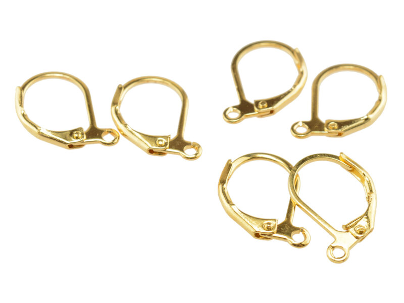 Brisuren / Klappohrringe aus Messing in goldfarben 10 Stück