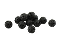 Lavasteinperlen in schwarz 8 mm 10 Stück