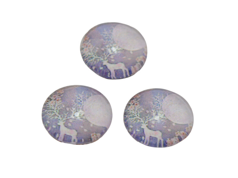 Motivcabochon Winterland aus Glas 10 mm 4 Stück
