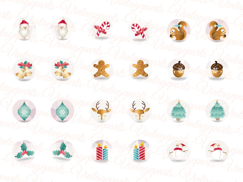 Motivbogen "XMAS" für Cabochons verschiedener Größen