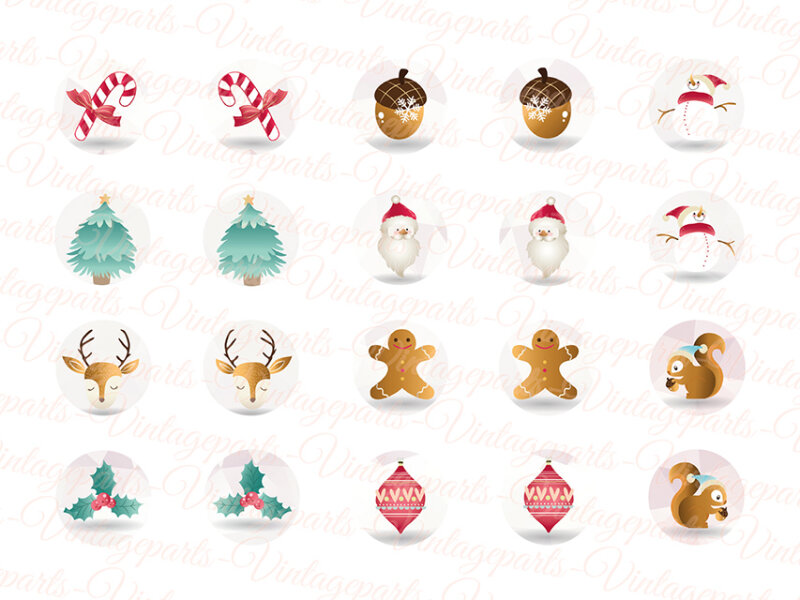 Motivbogen "XMAS" für 16 mm Cabochons