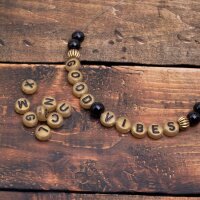 Buchstabenperlen aus Acryl mit Glitzer 7mm in gold 200...