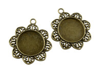 verzierte Fassungen für 20 mm Cabochons in antik...