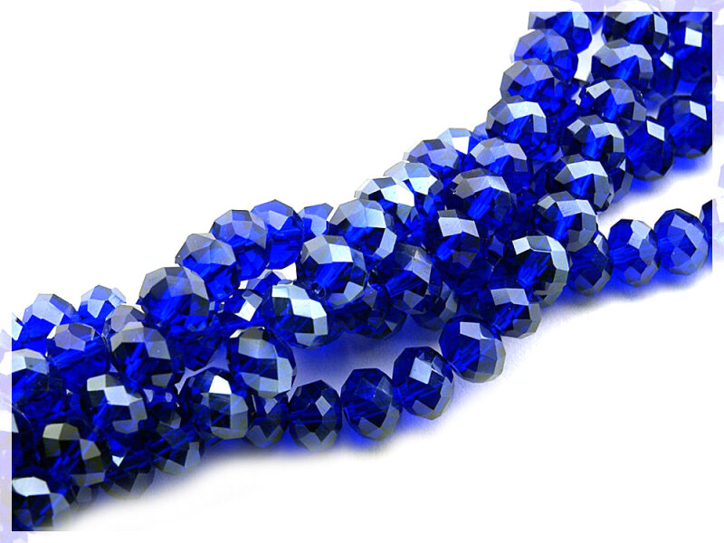 12 Glasschliffperlen in royalblau, 8 mm