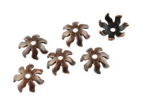 Perlkappen im floralen Design in antik kupferfarben 6...
