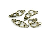 6 Handschellen Anhänger in antik Bronze