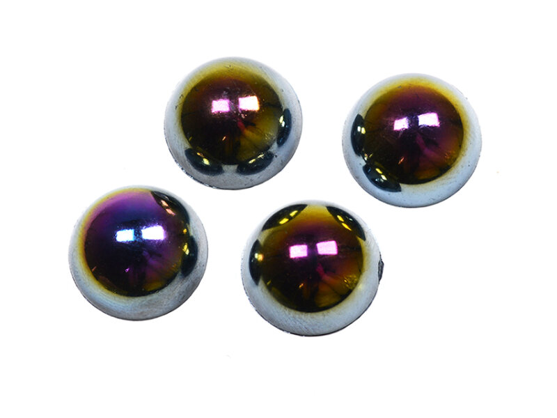 Cabochons im holographic Design in schwarz verspiegelt für 12 mm Fassungen 12 Stück