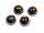 Cabochons im holographic Design in schwarz verspiegelt für 12 mm Fassungen 12 Stück