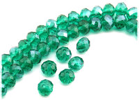 12 Glasschliffperlen in emerald, 8 mm
