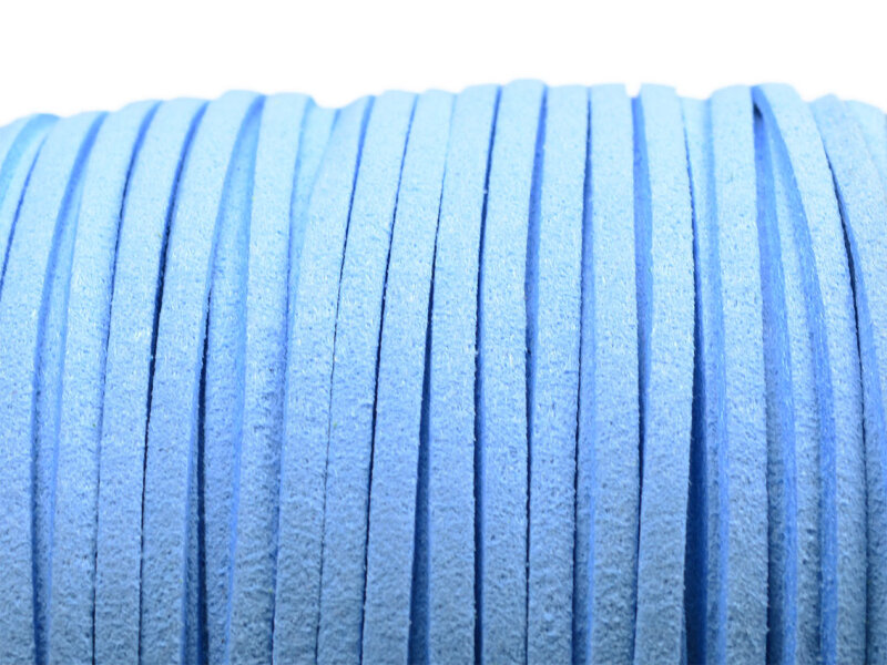 Band aus Wildlederimitat in hellblau 3mm breit 4m