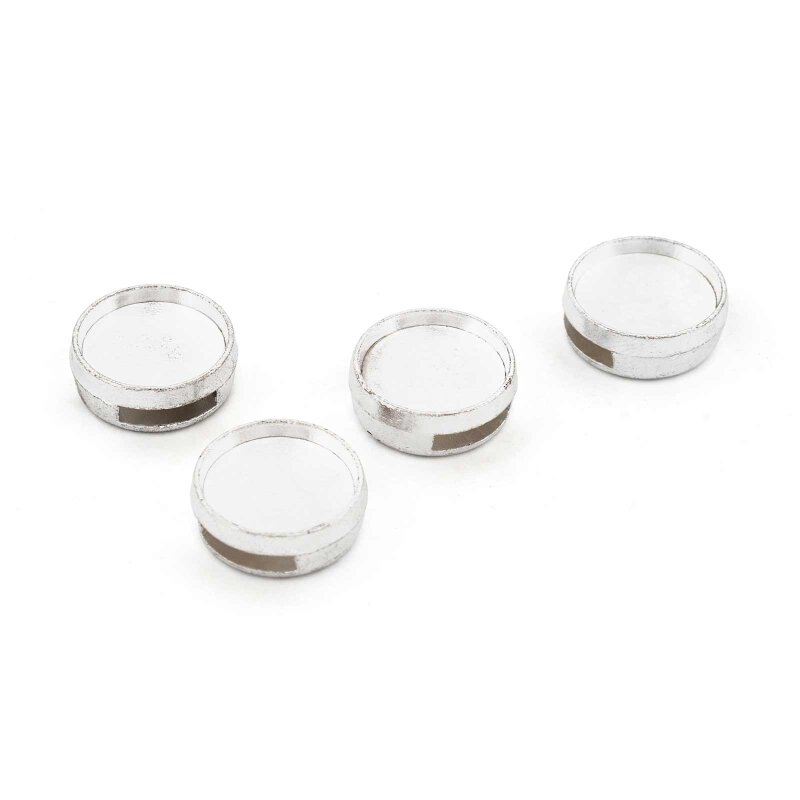 Schiebeperlen Silberfarben für 11 mm Cabochons 4 Stück