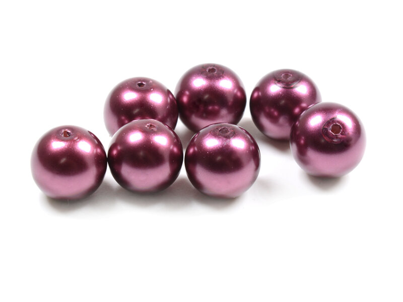 große Glaswachsperlen in aubergine 14 mm 20 Stück