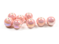 Porzellanperlen im holographic Design in rosa 15 mm 6...