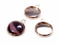 schlichte Fassungen aus Messing für 12 mm Cabochons...