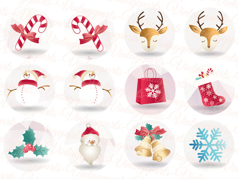Motivbogen "XMAS" für 30 mm Cabochons