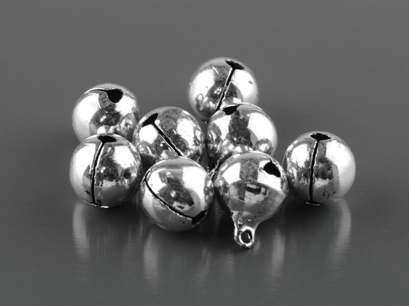 Glöckchen in silberfarben platiniert 12 mm mit Aufhängung 10 Stück