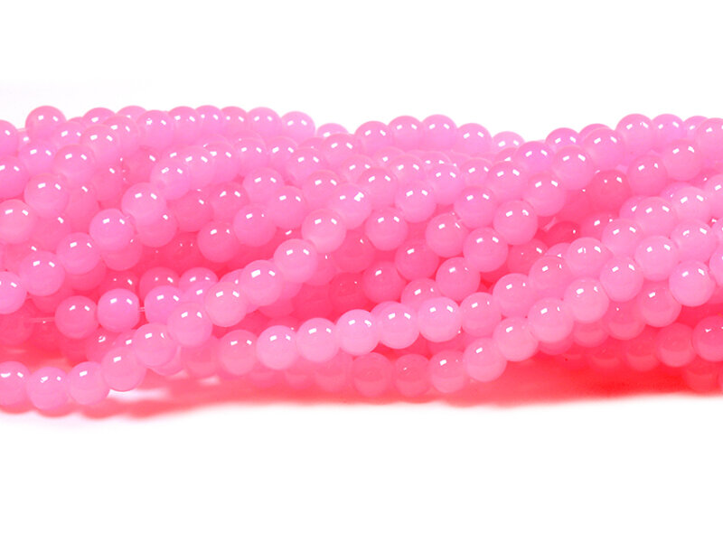 Glasperlen in Jadeoptik in light pink 6,5mm 30 Stück