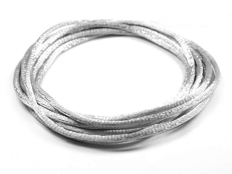 Kunstseidenband in silber 2mm 2m