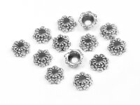 Perlkappen in antik silberfarben 5 mm 50 Stück