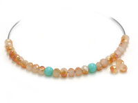 Glasschliffperlen "Doll" 4 x 3 mm  in goldbeige...