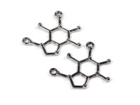 Verbinder als Molekül Koffein in gunmetal 2 Stück