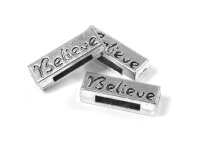 Schiebeperlen mit der Aufschrift Believe in antik...