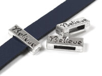 Schiebeperlen mit der Aufschrift Believe in antik...
