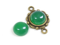 Cabochons 10 mm aus natürlicher Jade in grün 2...