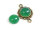 Cabochons 10 mm aus natürlicher Jade in grün 2 Stück