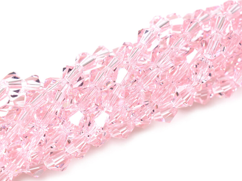 rhombenförmige Glasschliffperlen in rosa 4x4 mm 50 Stück