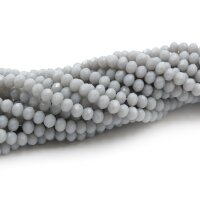 Glasschliffperlen in grau 4x3 mm 50 Stück