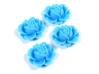 Cabochons als Seerose in hellblau 16 x 18 mm 4 Stück