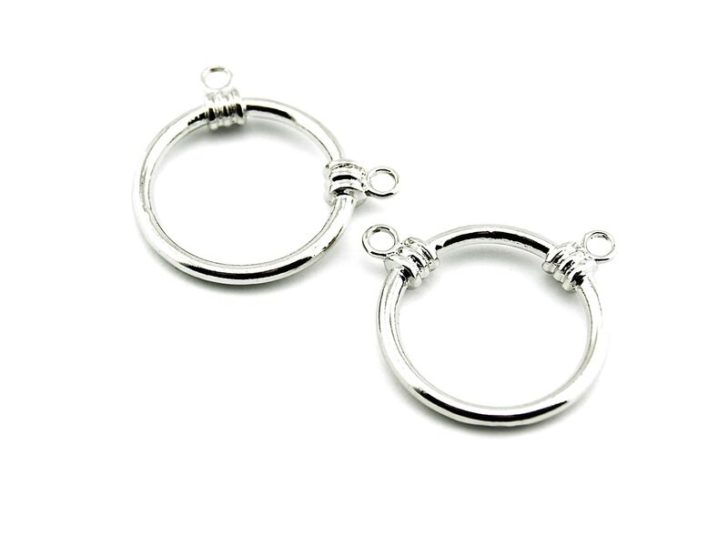 2 große Ringe als Verbinder in antik silberfarben