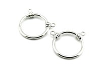 2 große Ringe als Verbinder in antik silberfarben