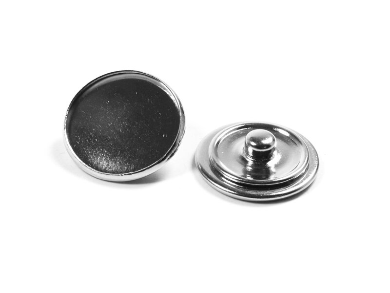 Rahmen als Druckknöpfe in silberfarben platiniert für 20 mm Cabochons 2 Stück