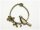 2 große Anhänger Vogel mit Frühlingsblumen in antik Bronze
