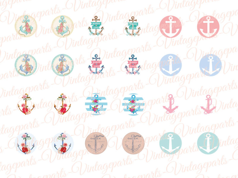 Motivbogen "Anchor" für Cabochons verschiedener Größen