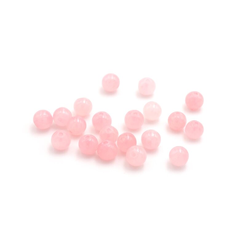 Perlen aus natürlicher Jade in rosa 4mm 20 Stück