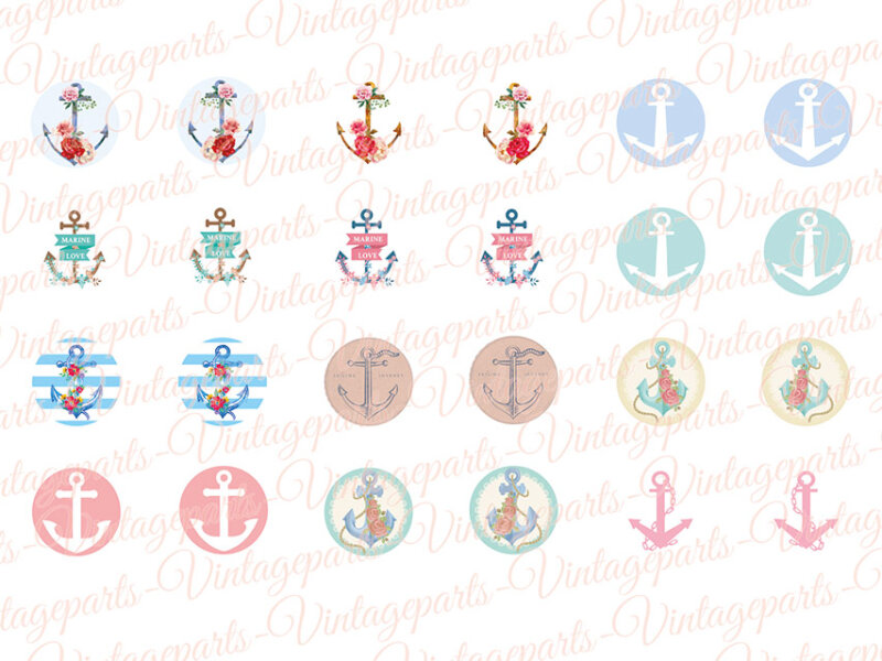 Motivbogen "Anchor" für 14mm Cabochons