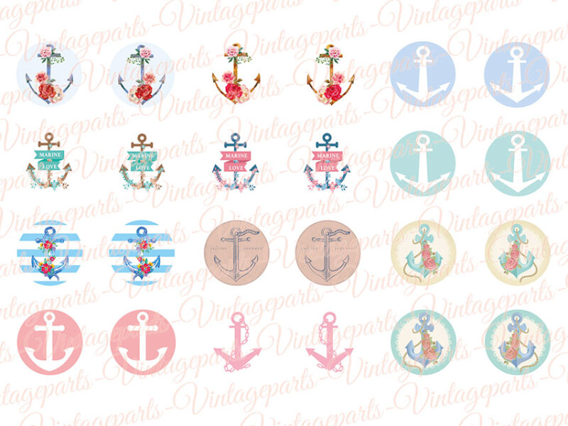 Motivbogen "Anchor" für 16mm Cabochons