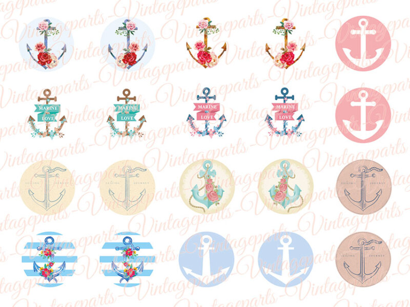 Motivbogen "Anchor" für 18mm Cabochons