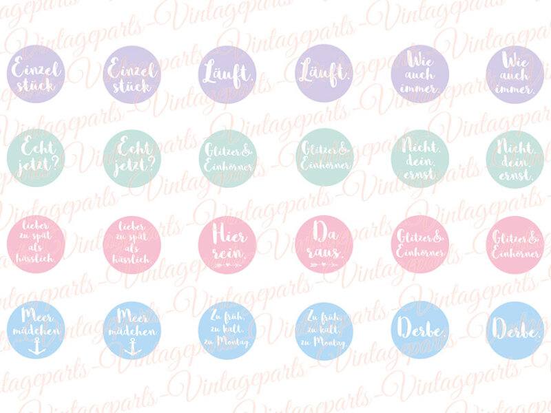 Motivbogen mit coolen Sprüchen für 14mm Cabochons