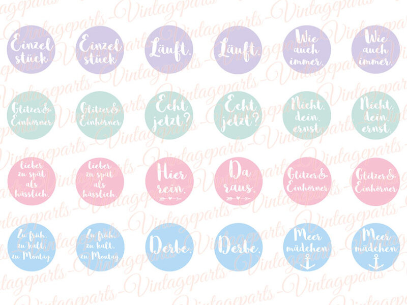 Motivbogen mit coolen Sprüchen für 16mm Cabochons
