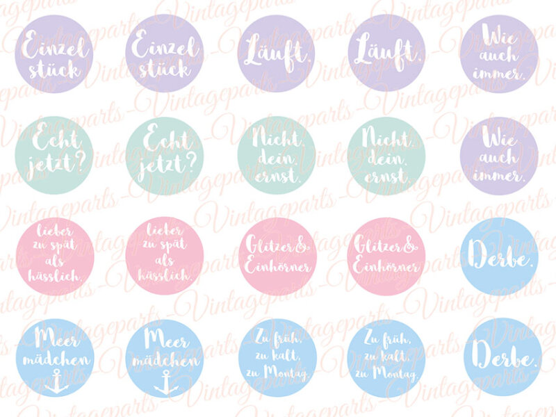 Motivbogen mit coolen Sprüchen für 18mm Cabochons