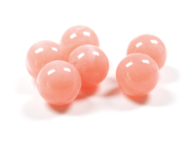 runde Acrylperlen als Edelsteinimitation in lachs 16 mm 8 Stück