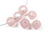 gefrostete Silberfolienperlen in rosa 16 mm 6 Stück